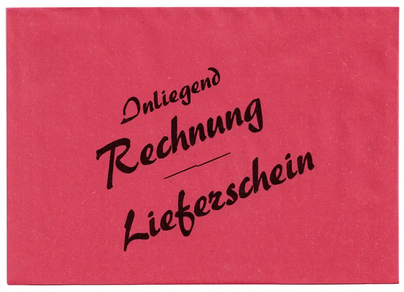 100 Briefumschläge DIN C6 rot Aufdruck "Innenliegend Rechnung - Lieferschein"