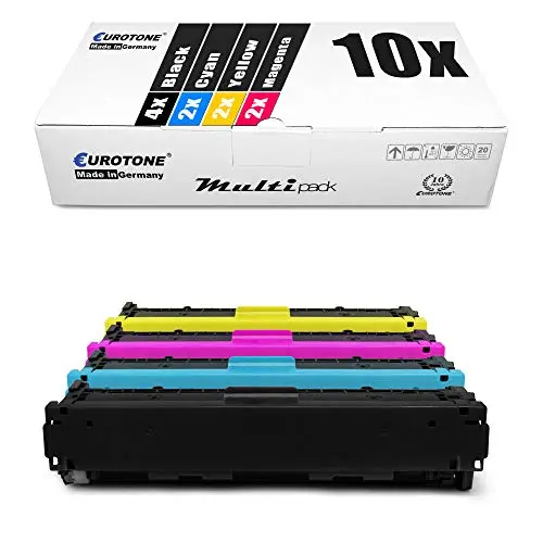10x Eurotone Toner kompatibel für HP W2210X – für HP Color LaserJet Pro MFP M 283 cdw, HP Color LaserJet Pro M 255 dw