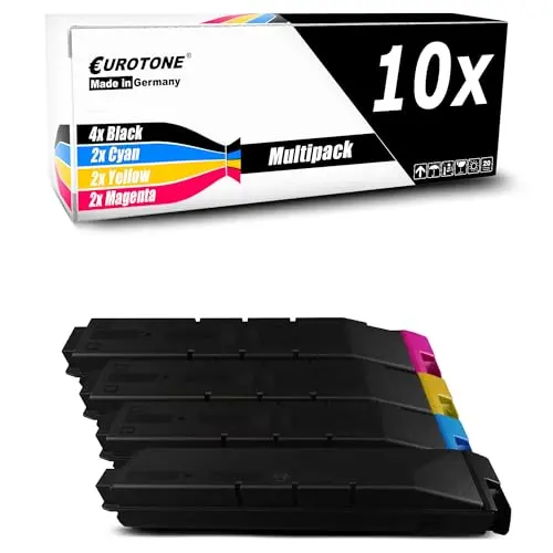 10x Eurotone Toner kompatibel für Kyocera TK-8705 – Schwarz/Cyan/Magenta/Gelb – für 6550ci, 6551ci