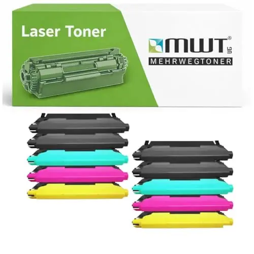 10x Mehrwegtoner Toner kompatibel für Dell 1230C – Schwarz/Cyan/Magenta/Gelb – für 1235c, 1235cn