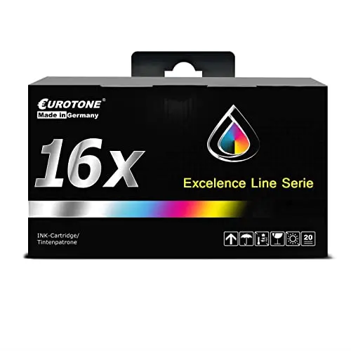 16x Eurotone Tintenpatrone kompatibel für HP 950XL – Schwarz/Cyan/Magenta/Gelb – für HP OfficeJet Pro 251 dw, HP OfficeJet Pro 276 dw
