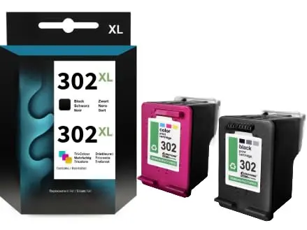 2x Eurotone Tintenpatrone kompatibel für HP 302XL – Schwarz/Cyan/Magenta/Gelb – für HP DeskJet 1110, HP DeskJet 1112