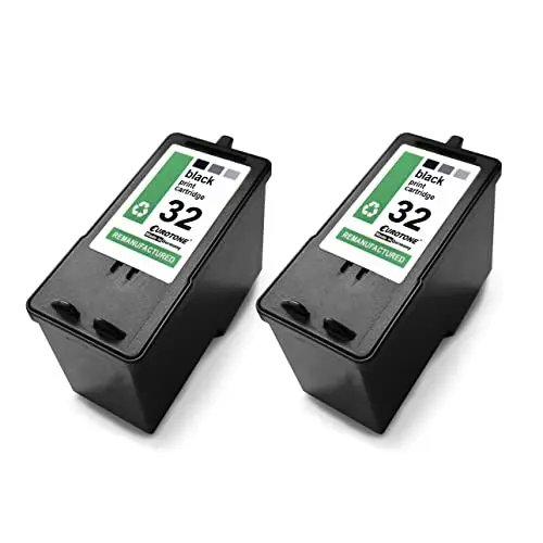2x Eurotone Tintenpatrone kompatibel für Lexmark 32XL – Schwarz – für HP OfficeJet 6600 Series, HP OfficeJet 6700 Premium