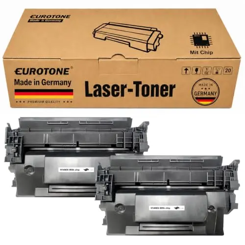 2x Eurotone Toner kompatibel für HP W1490X – Schwarz – für HP LaserJet Pro 4002 dn, HP LaserJet Pro 4002 dw