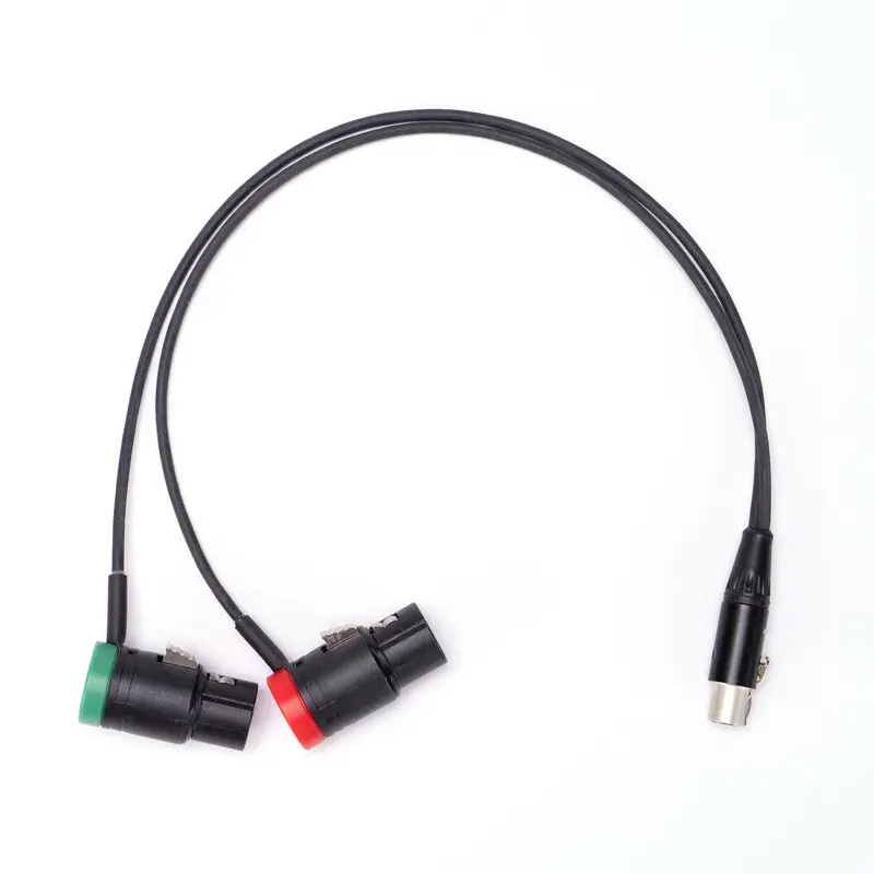 2x Low Profile XLR-3F auf TA5F - Stereo Adapter Kabel - Perivox® Y-Kabel