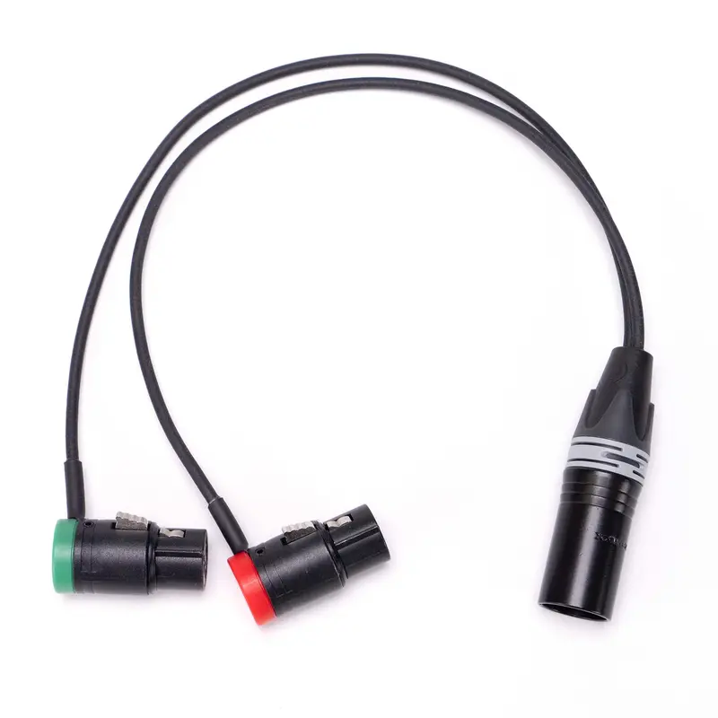 2x Low Profile XLR-3F auf XLR-5M - Stereo Adapter Kabel - Perivox® Y-Kabel