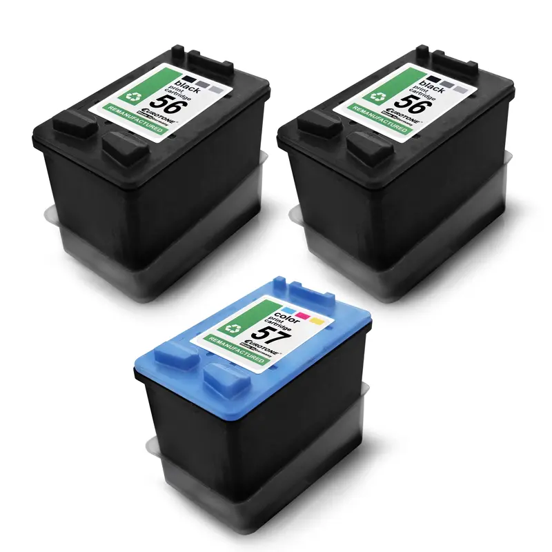 3x Alternative Tintenpatronen für HP 56+57 C6656AE