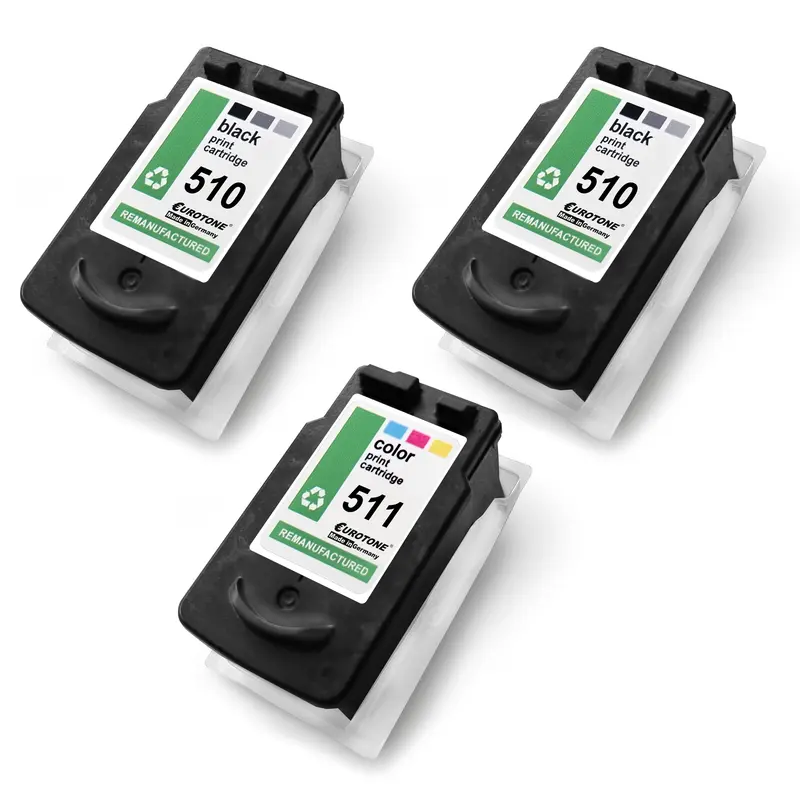 3x Alternative Tintenpatronen XXL für Canon PG510 CL511 2970B010
