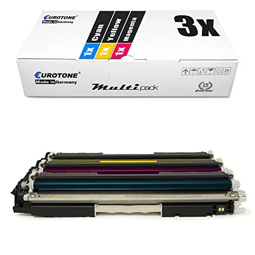 3x Eurotone Toner kompatibel für HP CE311A – Cyan/Magenta/Gelb – für HP TopShot LaserJet Pro M 270 Series, HP TopShot LaserJet Pro M 275