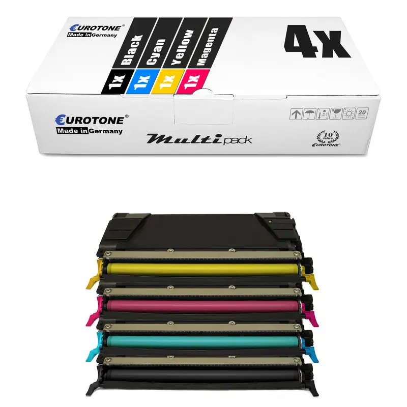 4x Alternative Toner für Lexmark 00C5222CS 00C5222YS 00C5222MS 00C5222KS