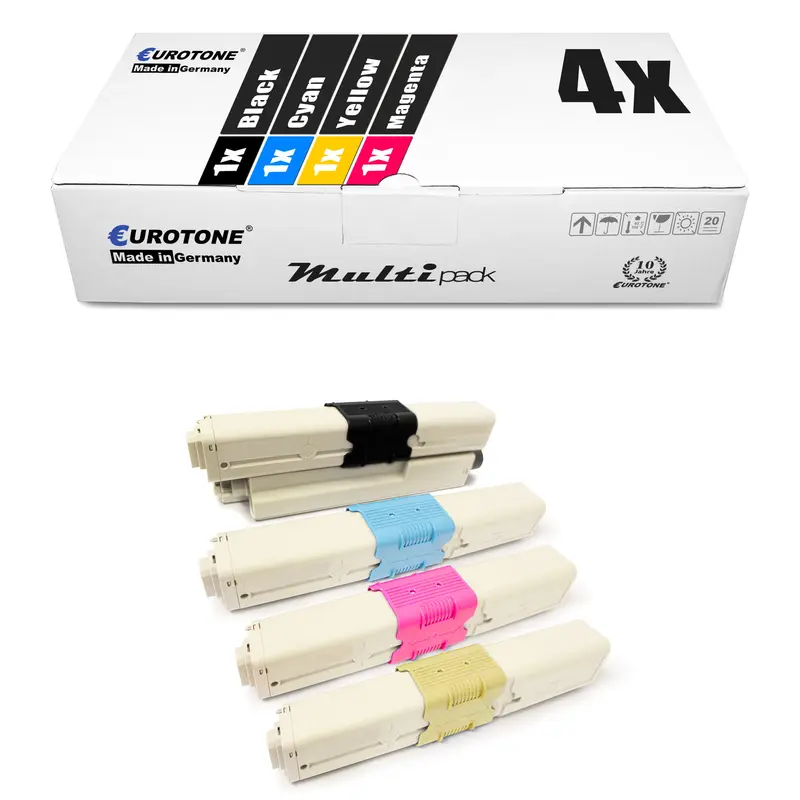4x Alternative Toner für OKI 44973510 44973511 44973509 44973512