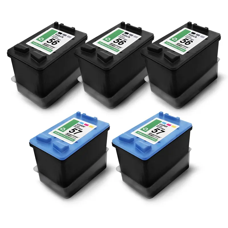 5x Alternative Tintenpatronen für HP 56+57 C6656AE