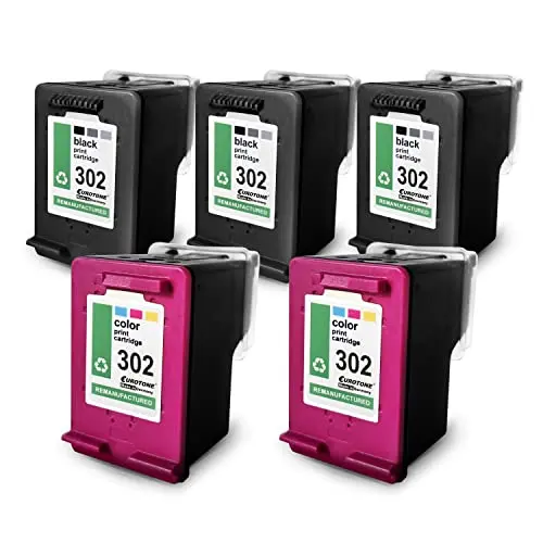 5x Eurotone Tintenpatrone kompatibel für HP 302XL – Schwarz/Cyan/Magenta/Gelb – für HP DeskJet 1110, HP DeskJet 1112
