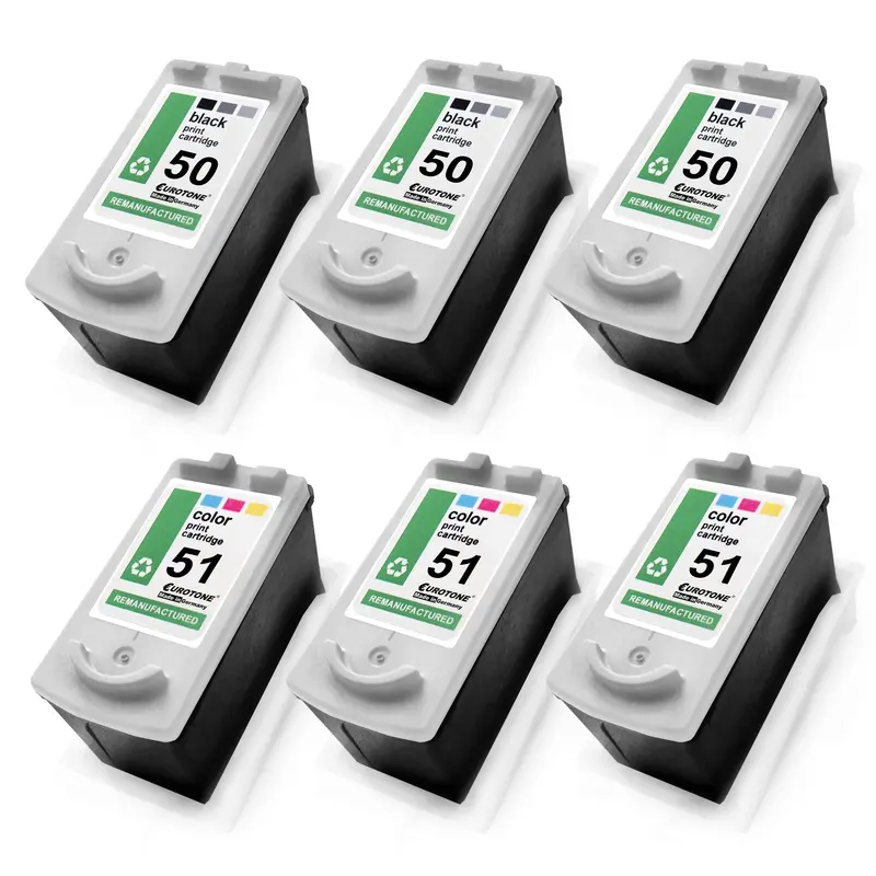 6x Alternative Tintenpatronen für Canon PG50 CL51