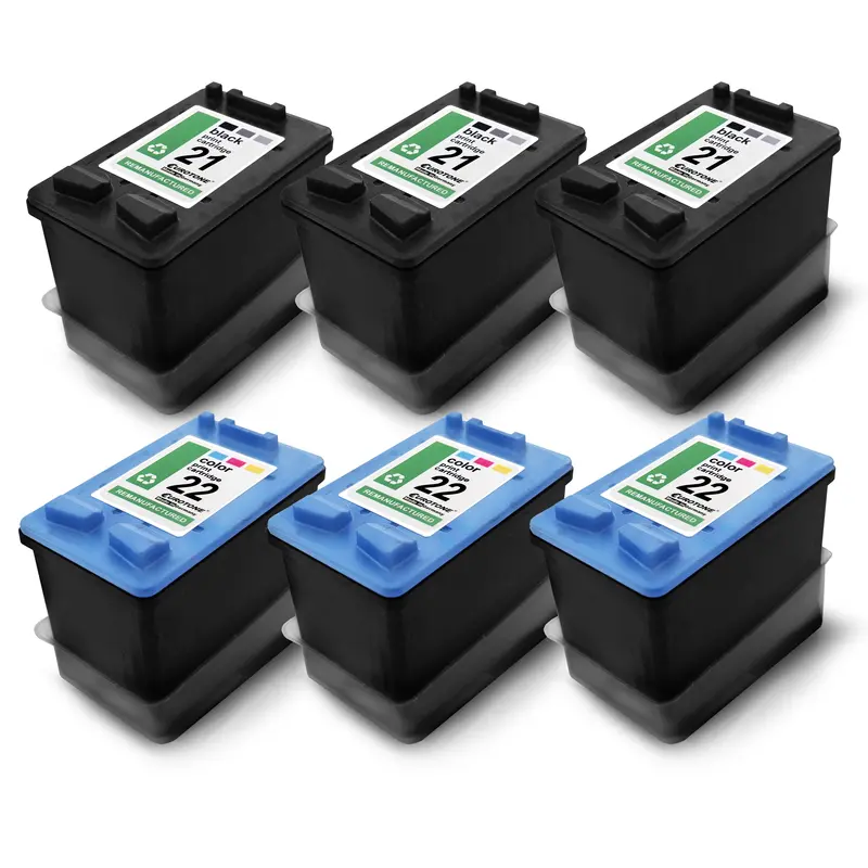 6x Alternative Tintenpatronen für HP 21XL 22XL