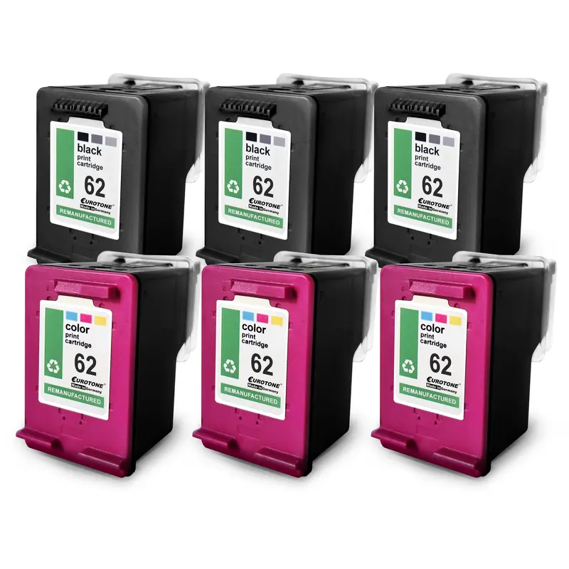 6x Alternative Tintenpatronen für HP 62XL