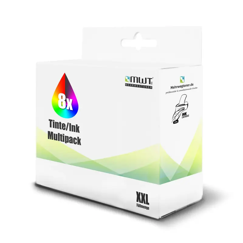 8x Alternative Tintenpatronen für HP 10+12 C4844A C4804A-06A