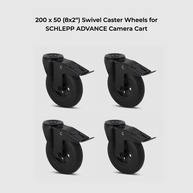 8x2 Heavy Duty Caster Wheels for SCHLEPP ADVANCE Camera Cart