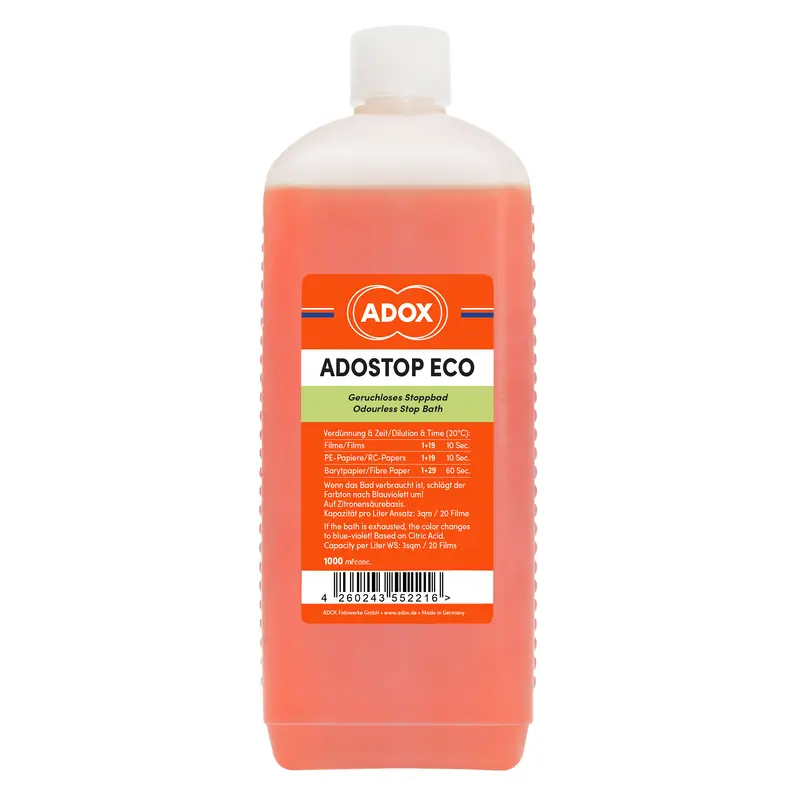 ADOX ADOSTOP ECO Geruchloses Stoppbad mit Farbindikator (1000ml)