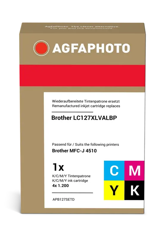 Agfa Photo LC127XLBK,C,M,Y Multipack Schwarz / Cyan / Magenta / Gelb