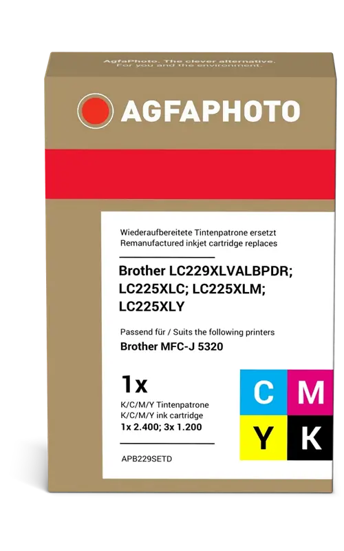 Agfa Photo LC229XLBK,C,M,Y Multipack Schwarz / Cyan / Magenta / Gelb