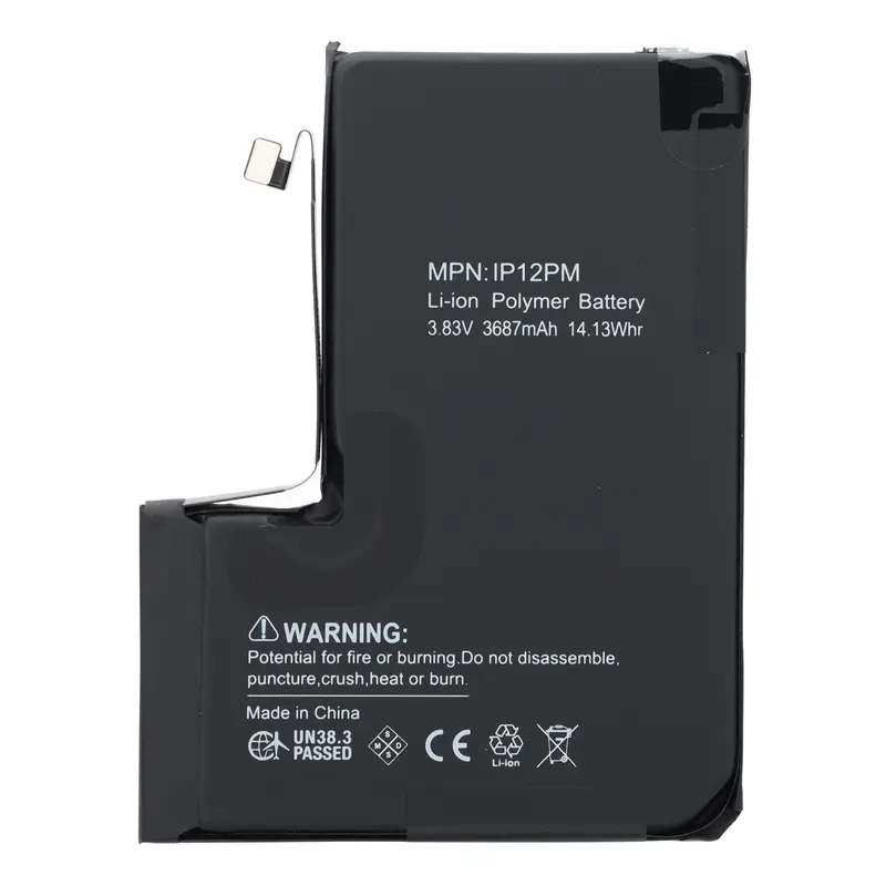 Akku Kompatibel für iPhone 12 Pro Max Akku inkl. Klebestreifen (BMS löten nicht notwendig und keine Fehlermeldungen)
