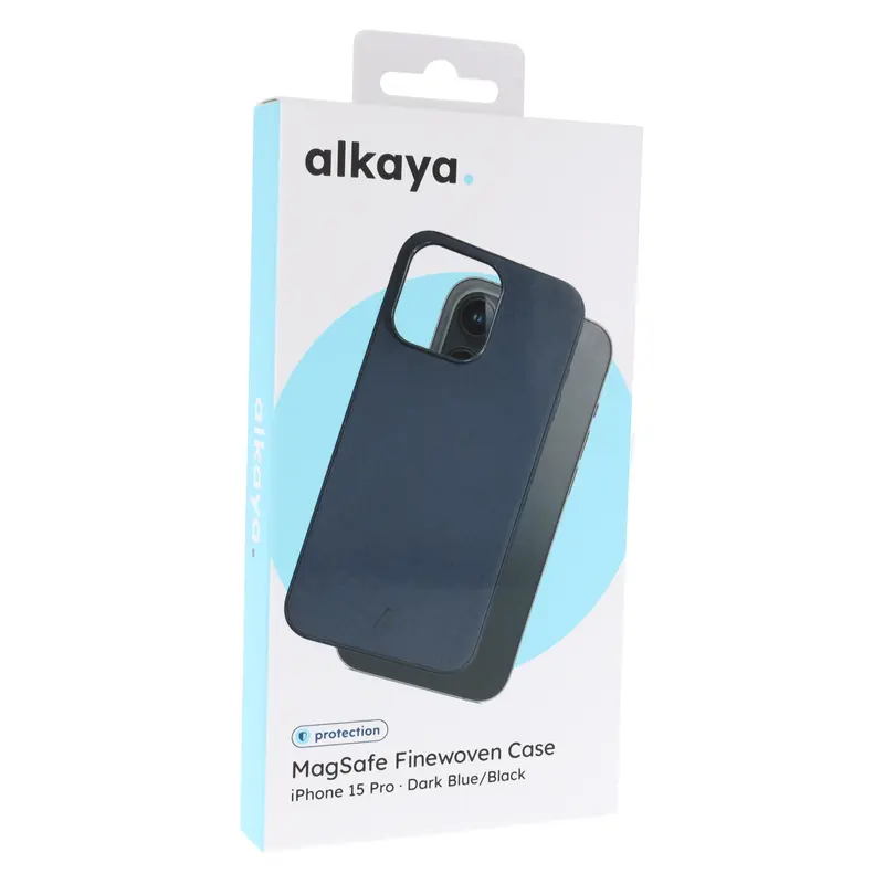 alkaya. | LUCID MagSafe Handy Schutzhülle Fine Woven iPhone 15 Pro. Schwarz