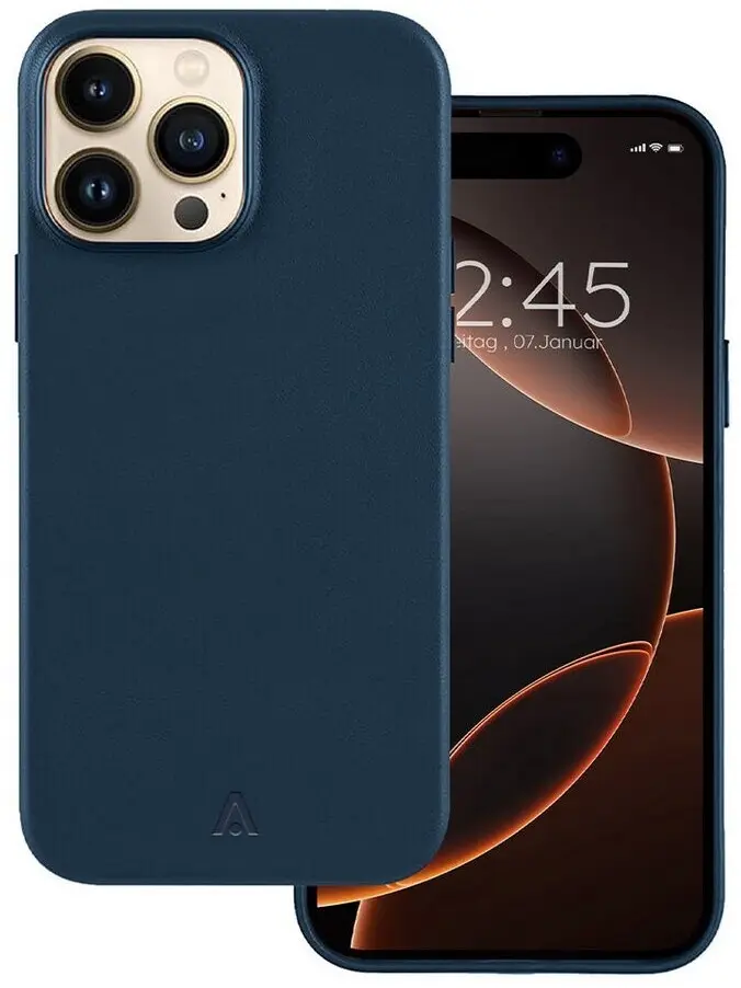 alkaya. | LUCID MagSafe Handy Schutzhülle Intelligentes Leder iPhone 16 Pro Max. Dunkelblau