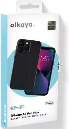 alkaya. | LUCID MagSafe Handy Schutzhülle Intelligentes Leder iPhone 16 Pro Max. Schwarz