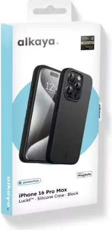 alkaya. | LUCID MagSafe Silikon Handy Schutzhülle iPhone 16 Pro Max. Schwarz