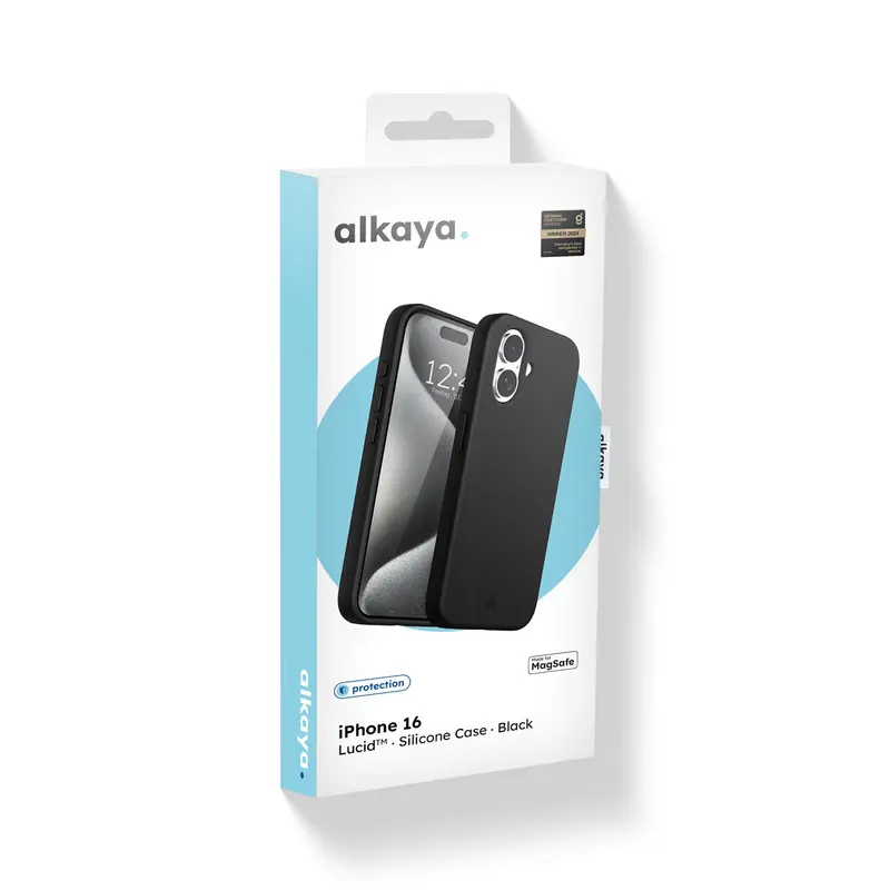 alkaya. | LUCID MagSafe Silikon Handy Schutzhülle iPhone 16. Schwarz