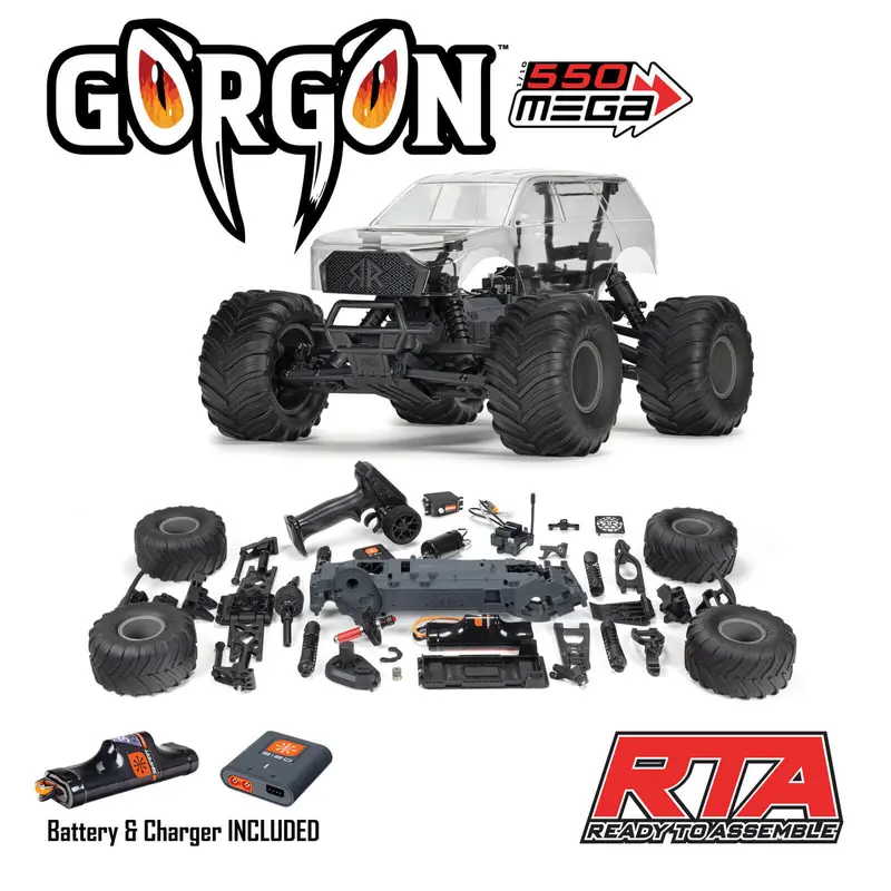 ARRMA 1/10 GORGON 2WD RTA Kit Brushed Monster Truck (Bausatz inkl. Akku & Ladegerät)