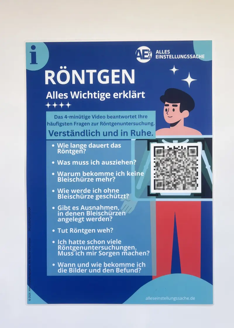 Aufklärung mit Video über QR Code - Röntgen - Patienteninformation - Informationspflicht erfüllt