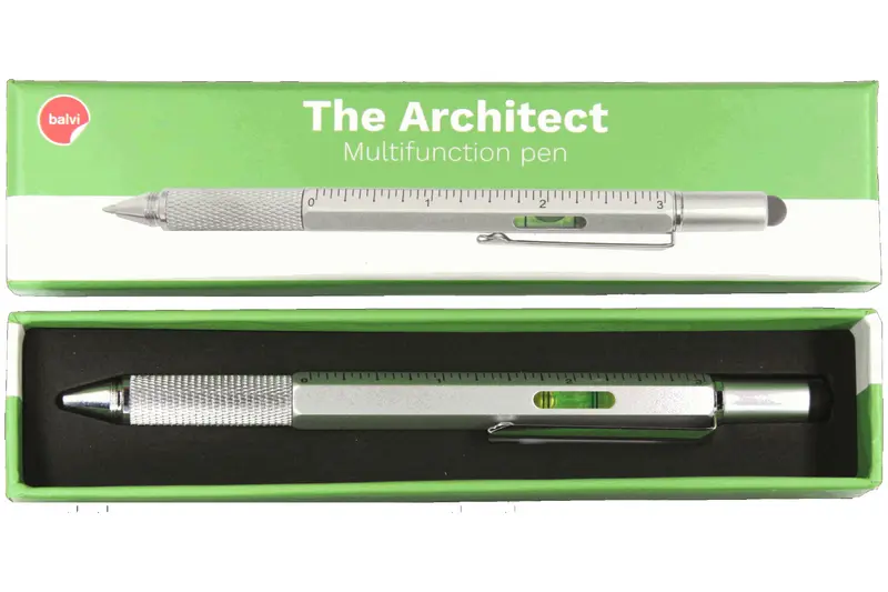Balvi Multifunktionsstift The Architect Aluminium silber 5 in 1