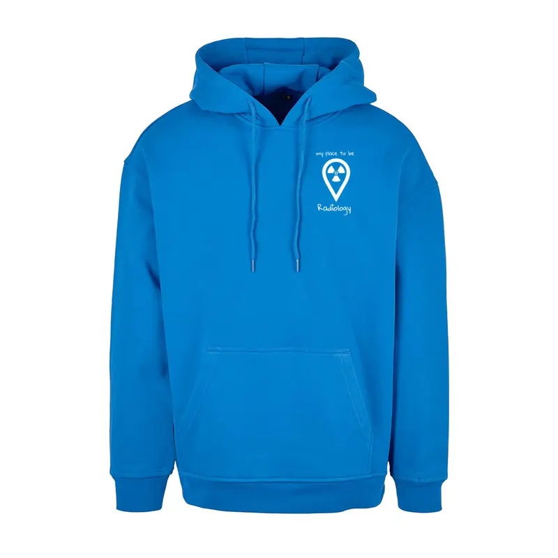 Basic Oversize Hoodie (Herren) - my place to be Radiology  (kleines Logo)