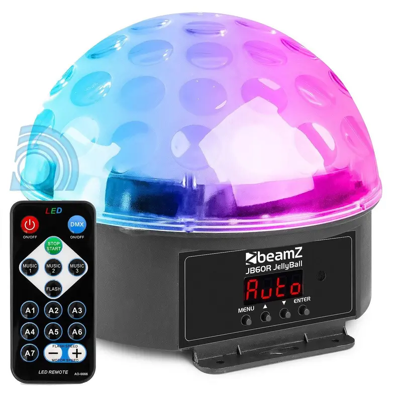 BeamZ "JB60R" LED Ball, 6x 1W LED DMX Effekt, 6 Farben, inkl. IR-Fernbedienung