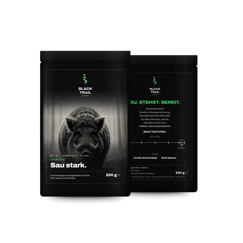 BLACKTRAIL Nr. 02 Sau Stark – Espresso Jagdkaffee, ganze Bohne