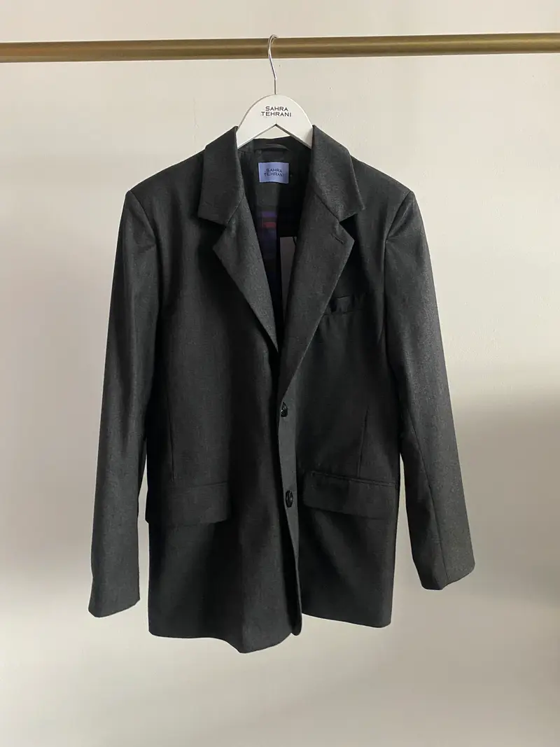 Blazer Dark Grey Herringbone