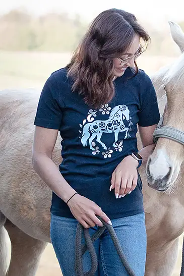 Blumenpferd-Reitershirt, Freizeitshirt