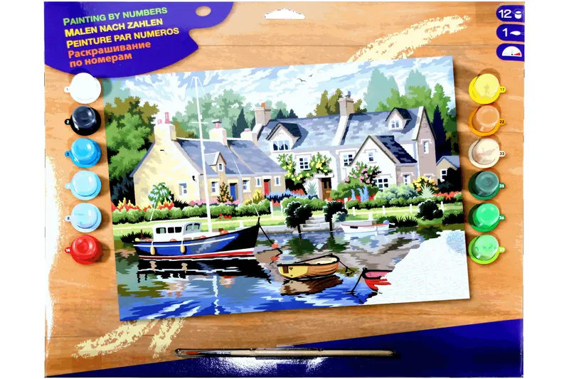 Boote am See KSG 0130 Malen nach Zahlen ab 10 Jahre 12 Farben 382 x 292 mm
