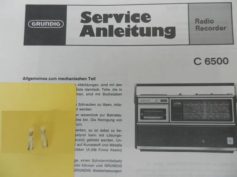 C 6500 C6500 Lämpchen SET für Radiorecorder GRUNDIG