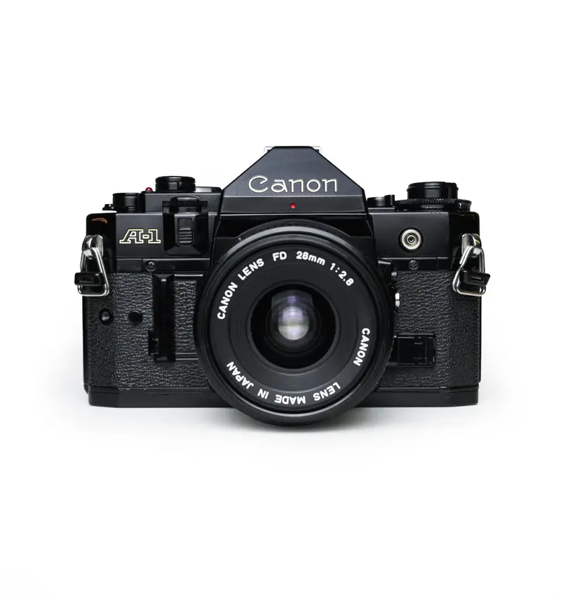 Canon A-1 35mm SLR Film Camera with 28mm Lens