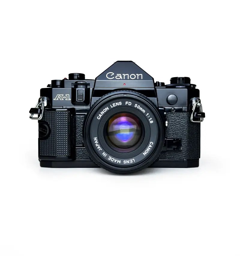 Canon A-1 35mm SLR Film Camera with 50mm F1.8 & 35-70mm F4 & 70-210mm F4 Lenses