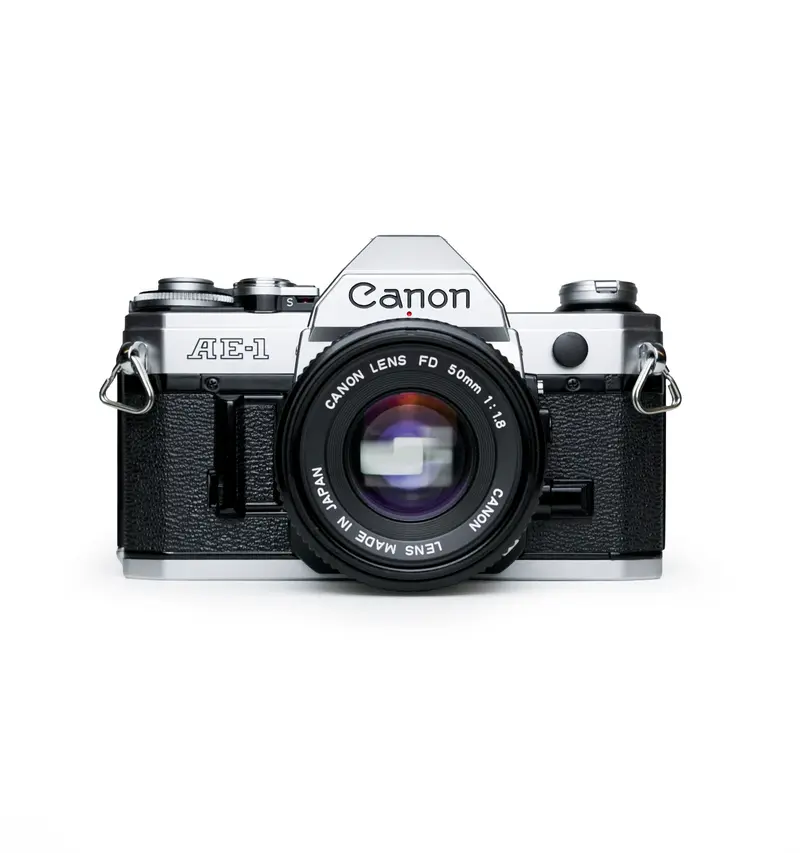 Canon AE-1 35mm SLR Film Camera with Canon 50mm F1.8 Lens