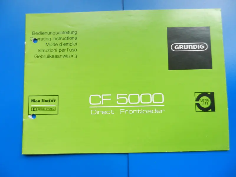 CF5000 Hifi Bedienungsanleitung für Cassetten Frontlader von GRUNDIG