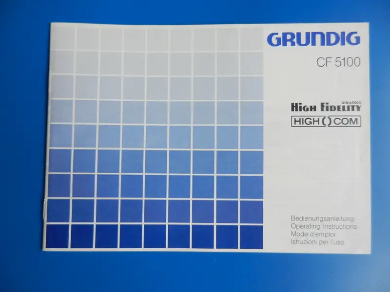 CF5100 Hifi Bedienungsanleitung für Cassetten Frontlader von GRUNDIG