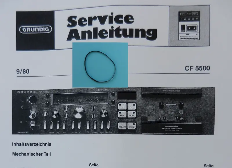 CF5500 CF5500-2 Grundig Capstan Riemen