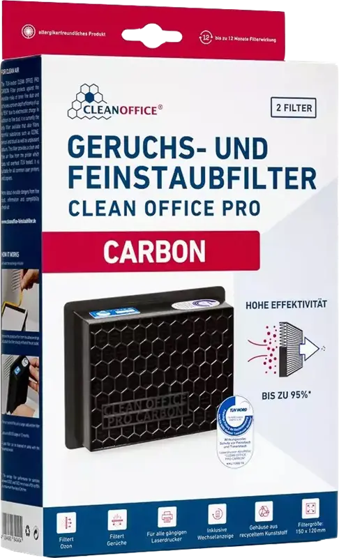 Clean Office PRO CARBON Feinstaubfilter 150 x 120mm 2 Stk.