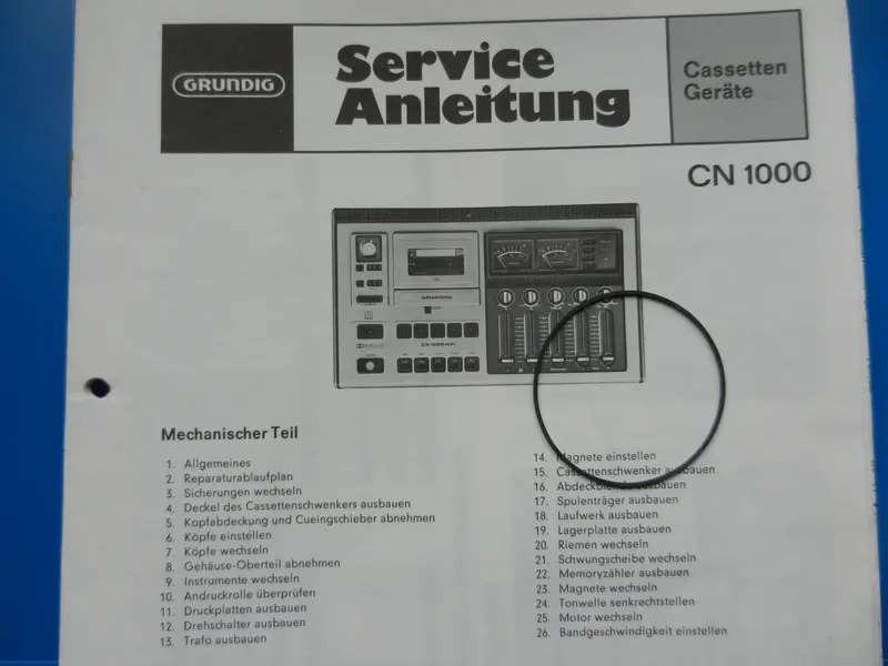 CN1000 Zählwerk Riemen für Hifi Cassettendeck von GRUNDIG