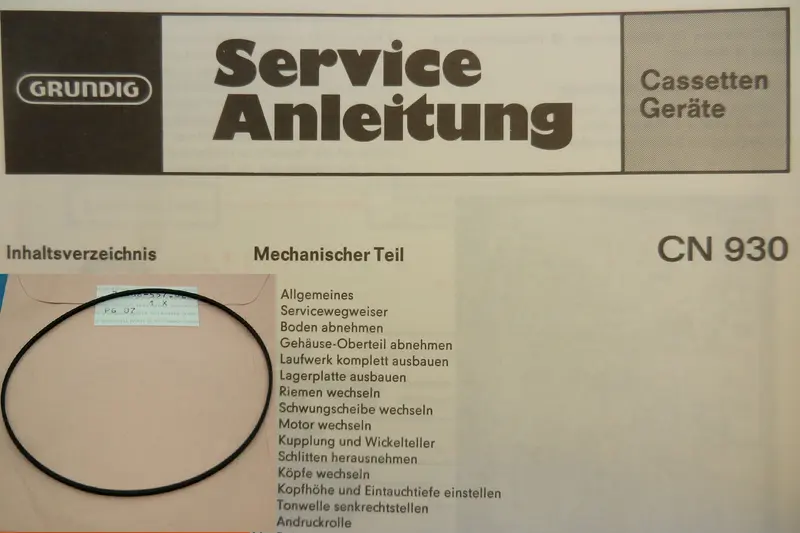 CN930 CN 930 Capstan Riemen für Hifi Cassettendeck von GRUNDIG